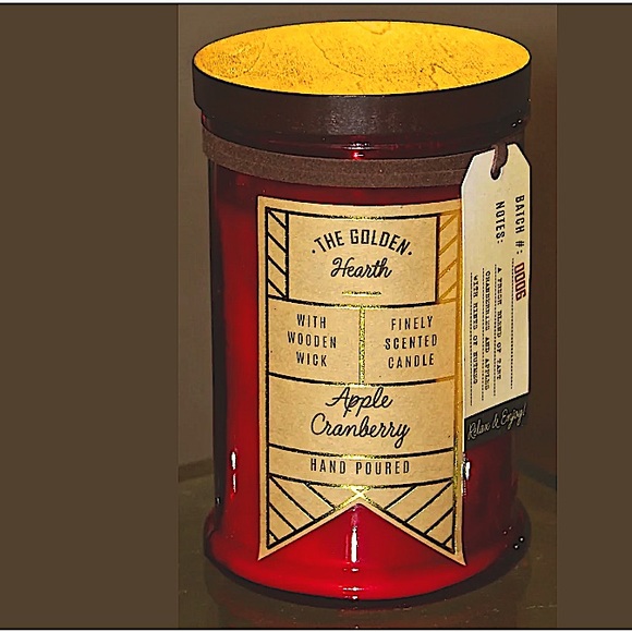 DW HOME CANDLE APPLE CRANBERRY WOODEN WICK SCENTED NEW - Picture 1 of 3